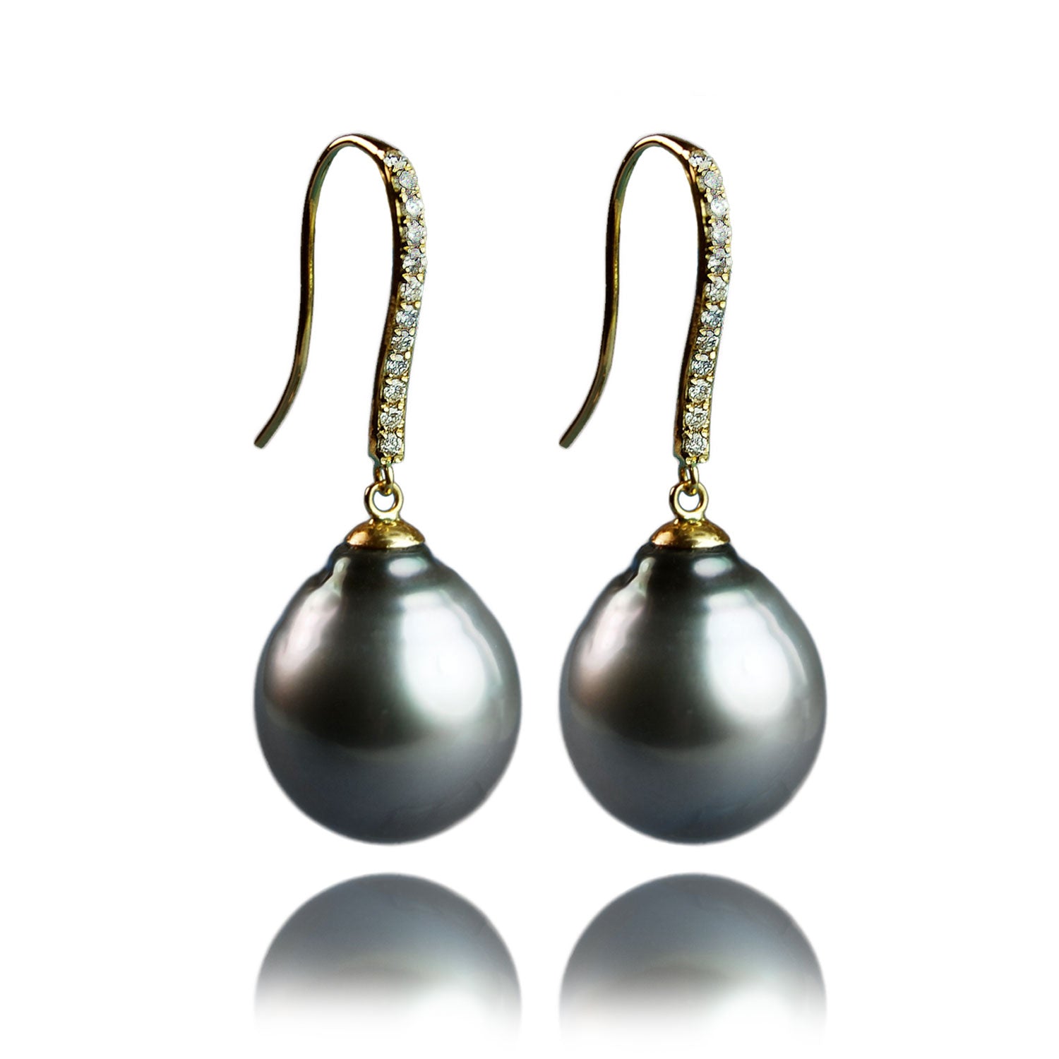 Joyfilled 12 Diamond Shepherd Crook with Large Tahitian Drop