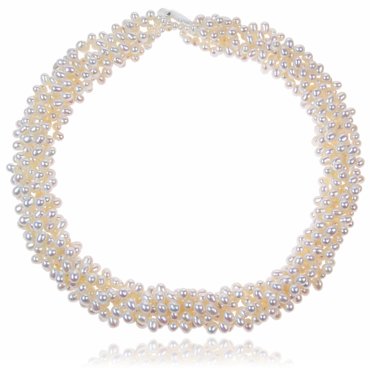 White Freshwater Pearl 5 Strand Necklace