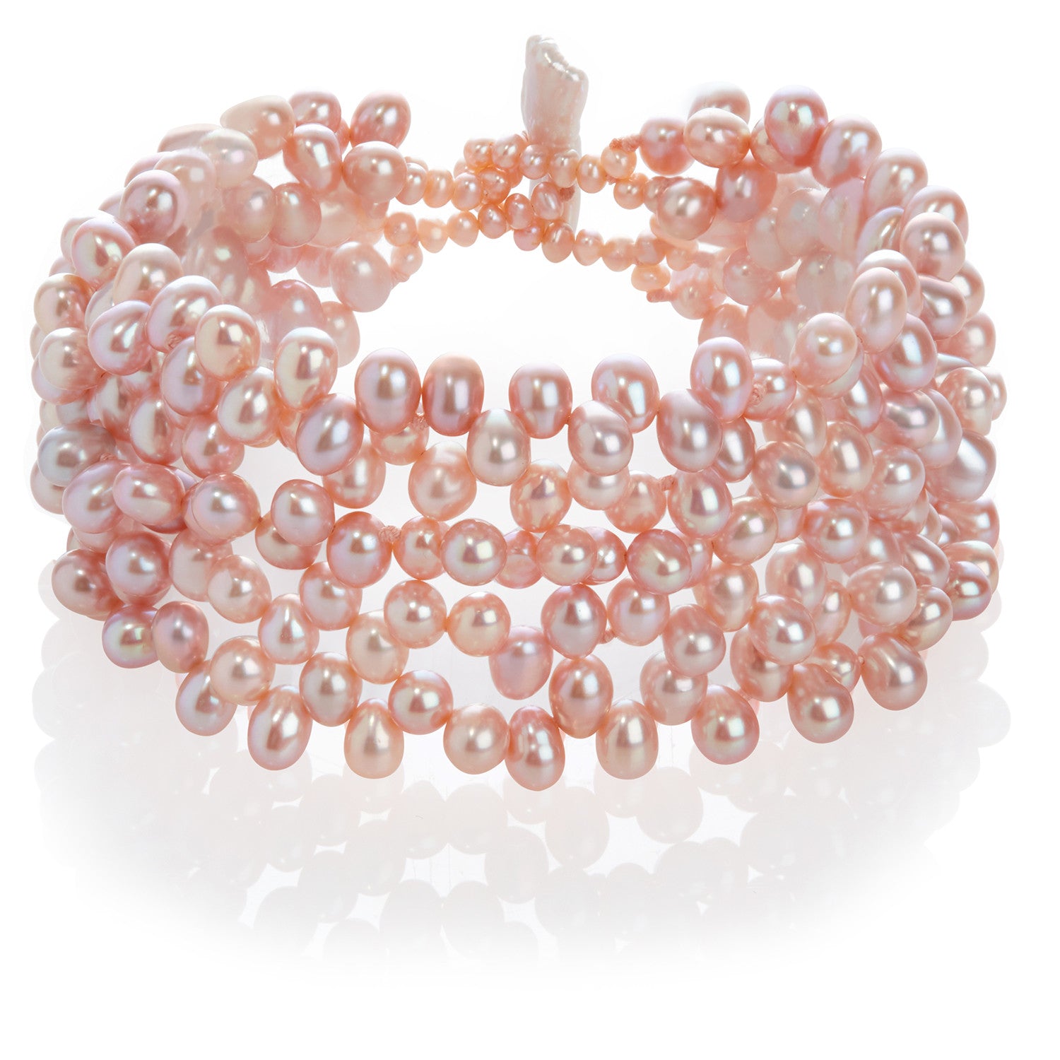 5 Strand Cultured Freshwater Pink Pearl Bracelet