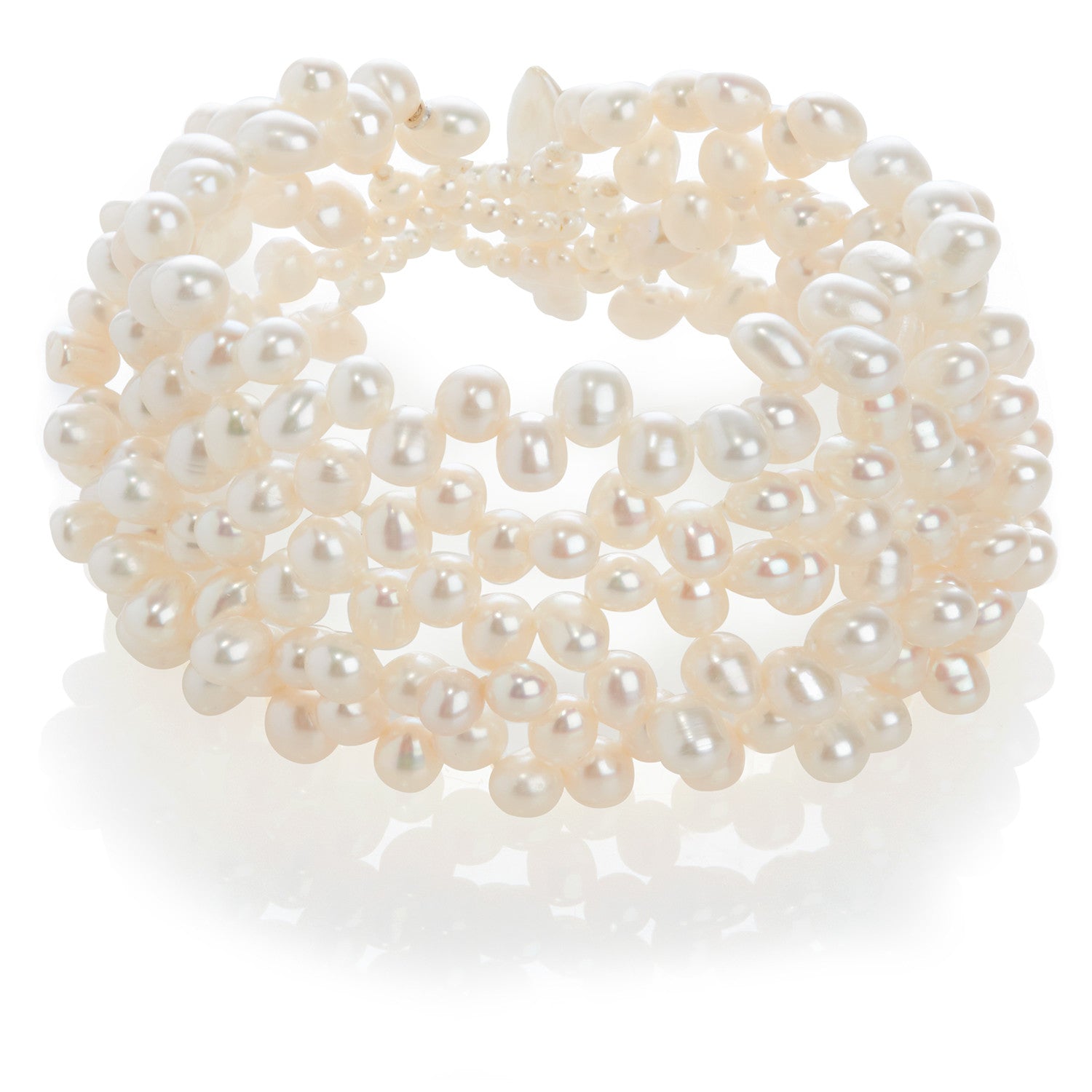 5 Strand Cultured Freshwater White Pearl Bracelet