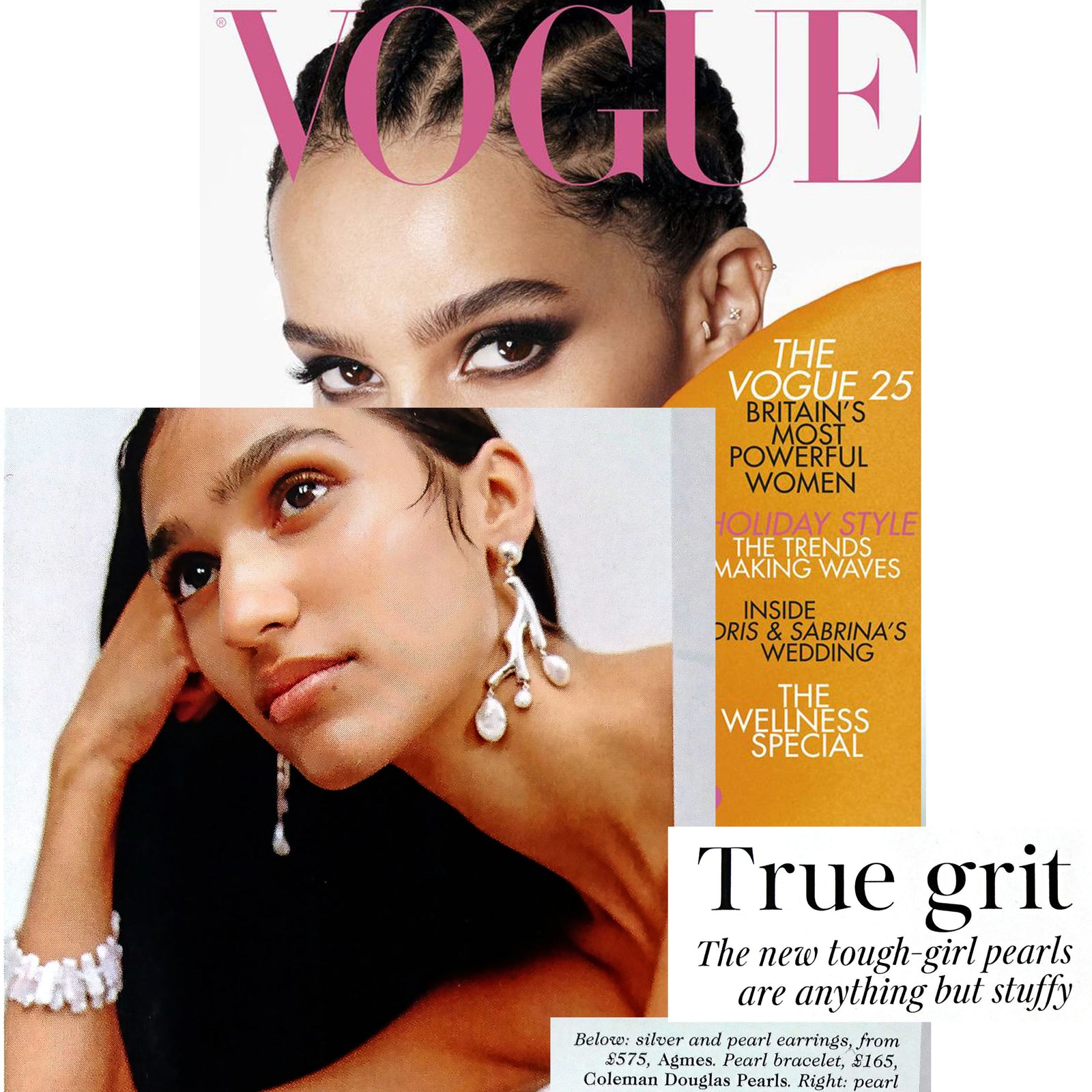 Double Strand White Freshwater Biwa Pearl Bracelet