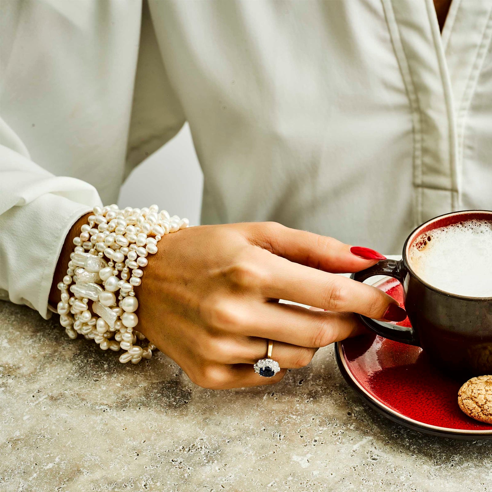 Freshwater Pearl Multistrand 'Morse Code' Bracelet