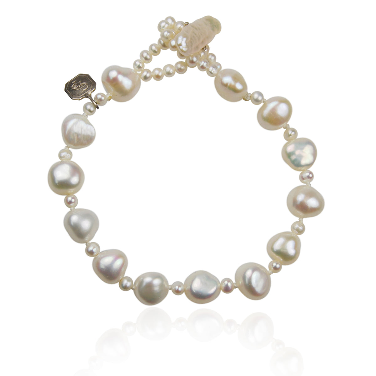 White Biwa Pearl Single Strand &#39;Classic&#39; Bracelet