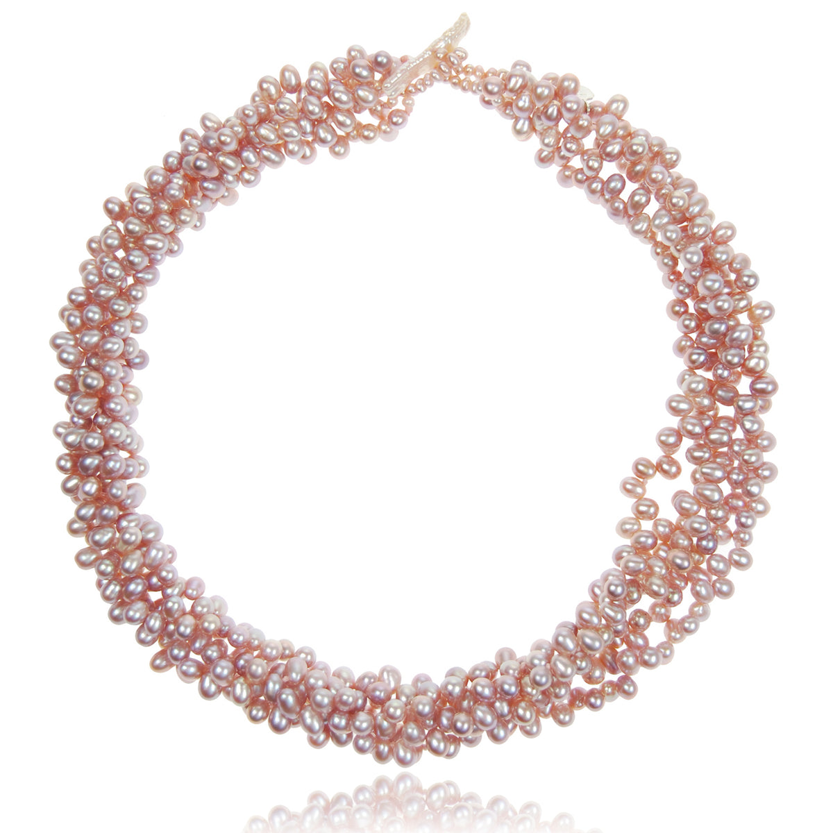 Pink Freshwater Pearl 5 Strand Necklace