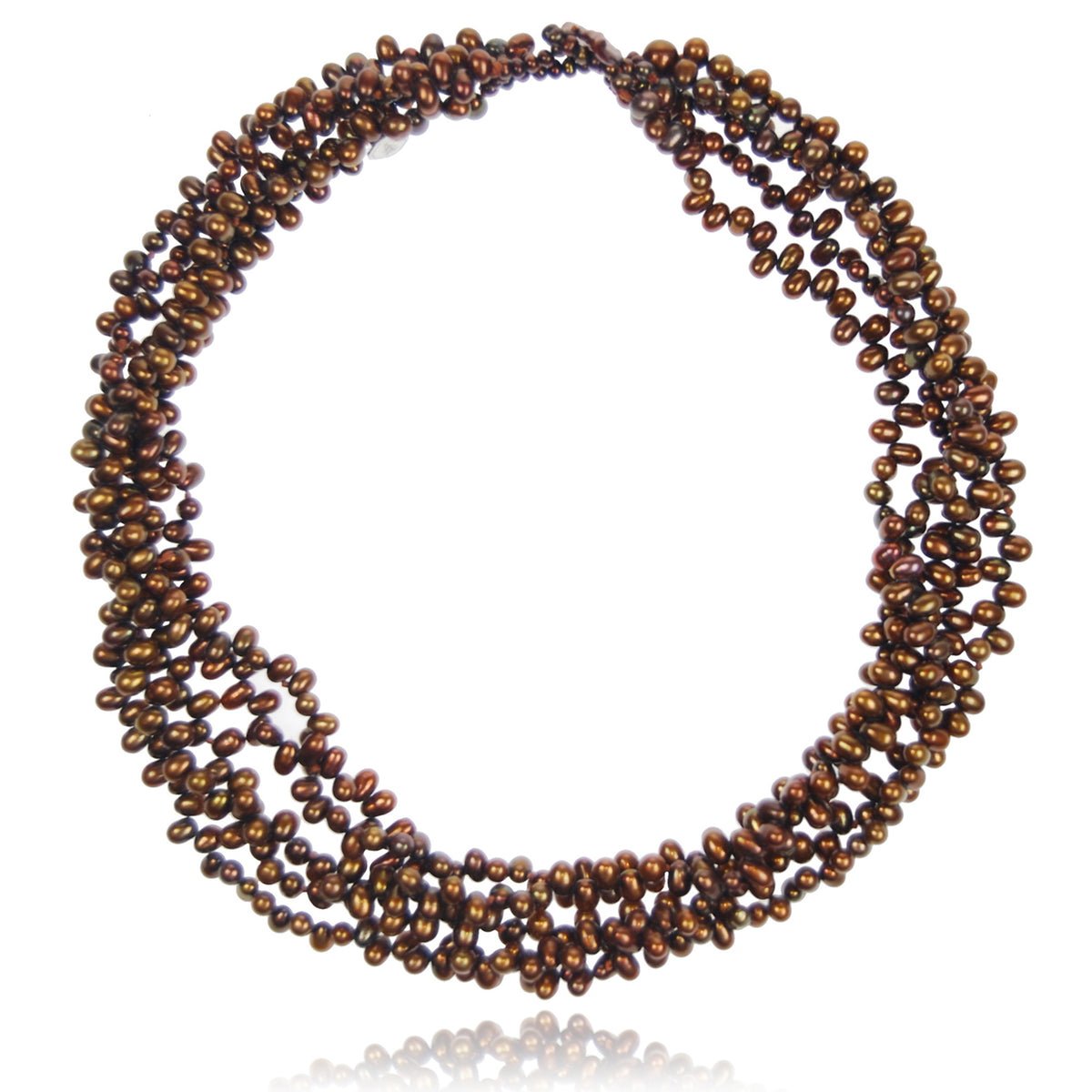 Copper Freshwater Pearl 5 Strand Necklace
