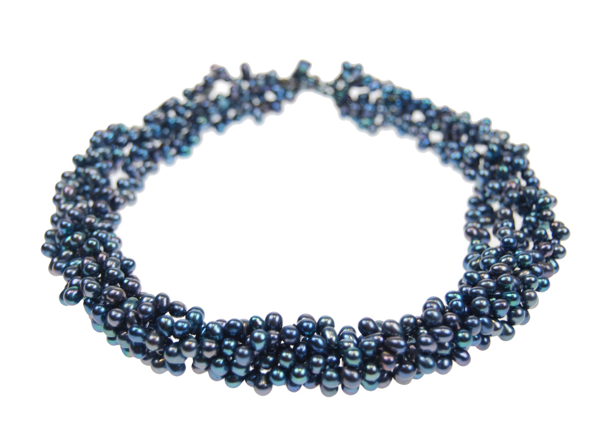 Black Freshwater Pearl 5 Strand Necklace