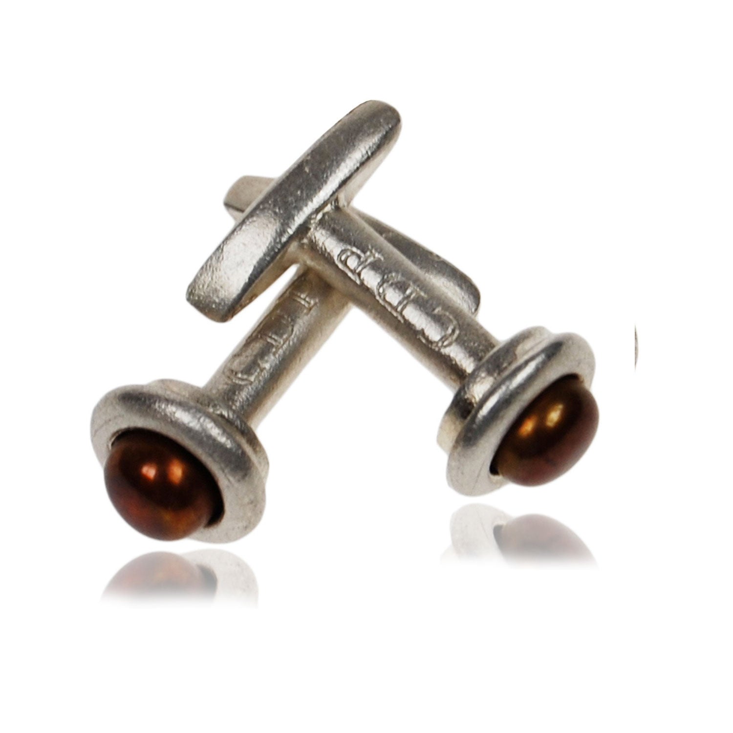 Single Pearl Cufflinks in Copper