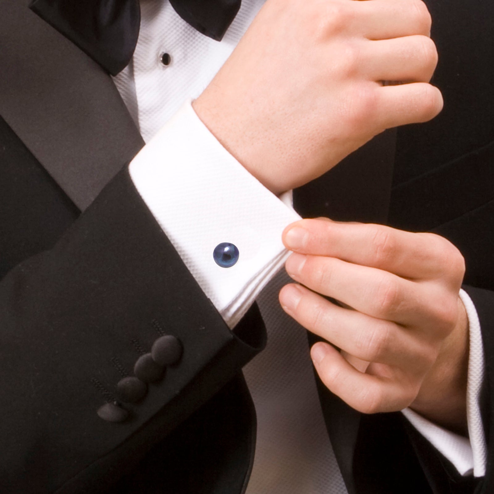 Solid  Silver Bar Freshwater Pearl Cufflinks