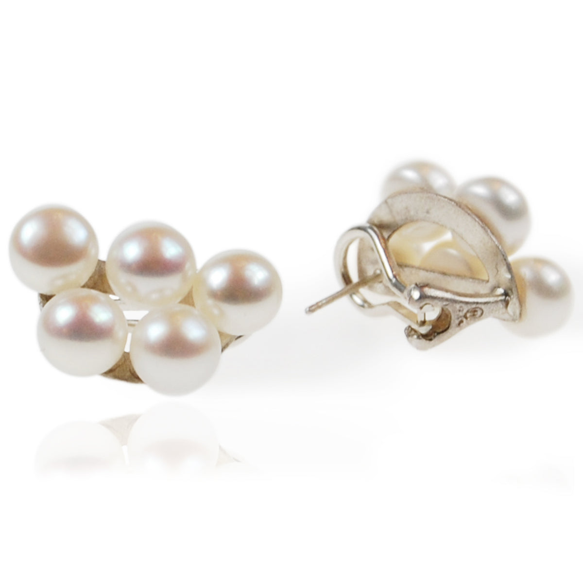 White Freshwater Pearl &#39;Cuff&#39; Earrings