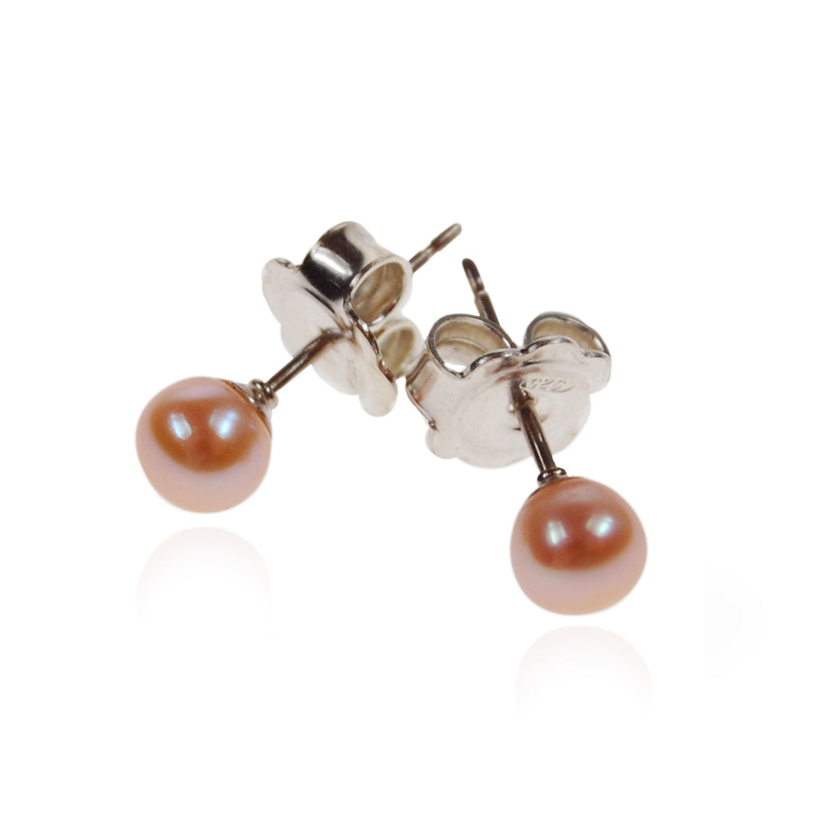 Pink Freshwater Pearl Small Silver Studs
