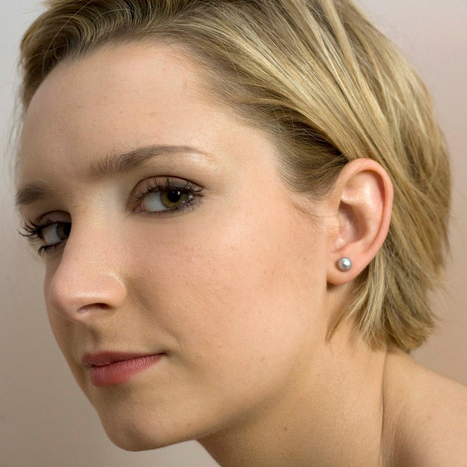 Freshwater Pearl Studs on Silver Posts in Grey