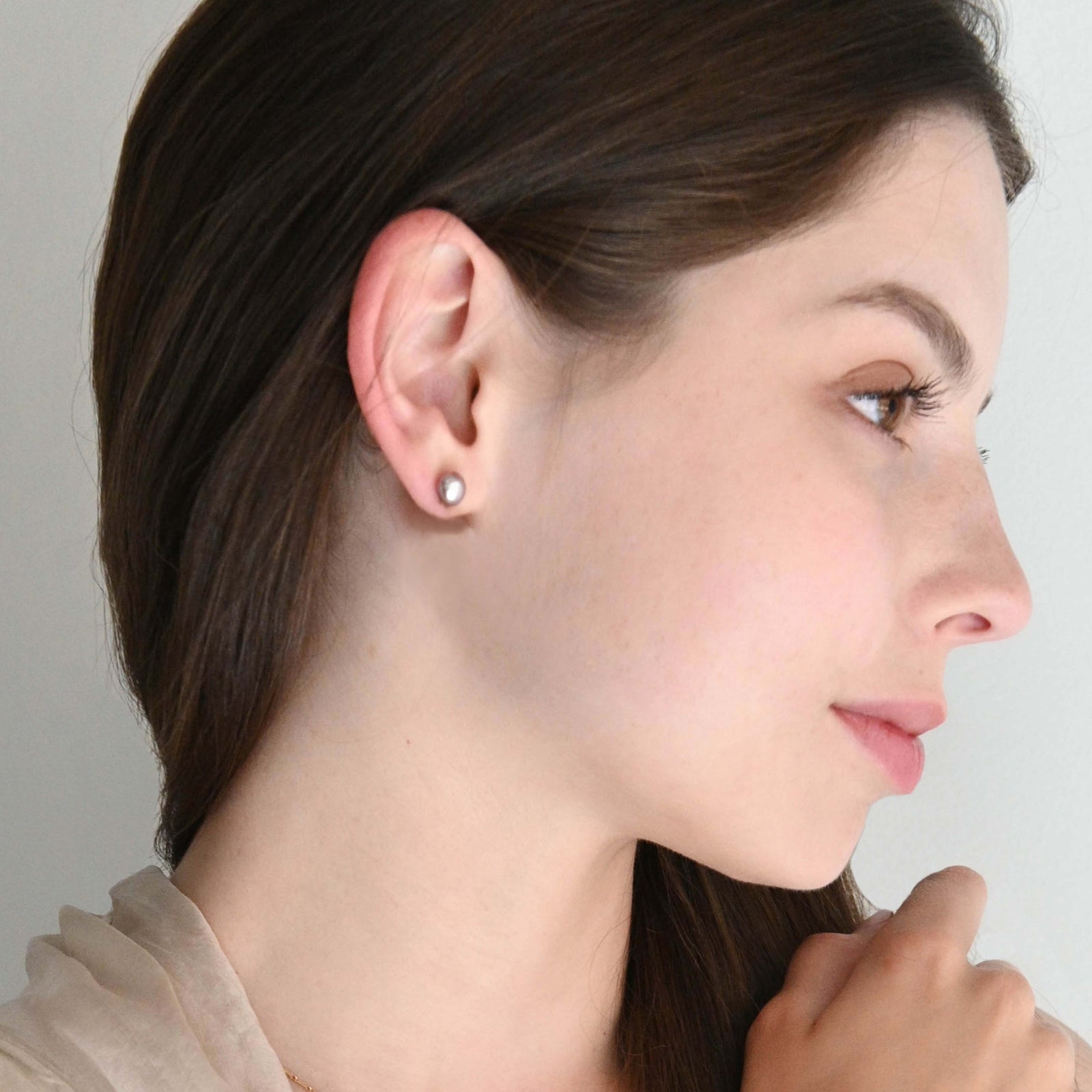 Freshwater Pearl Studs on Silver Posts in Pink