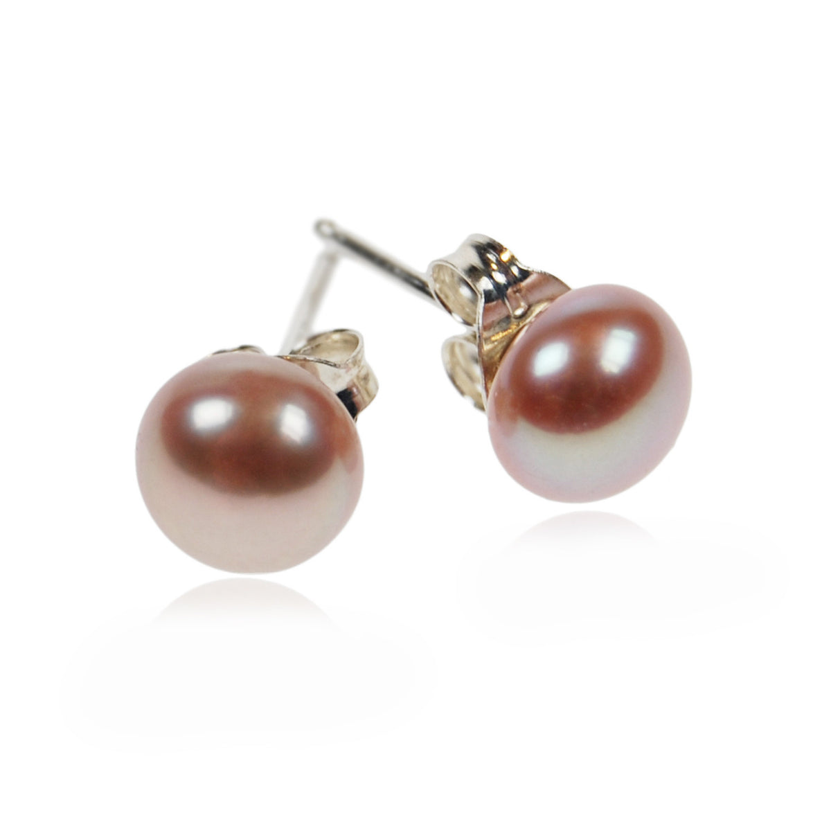 Freshwater Pearl Studs on Silver Posts in Pink