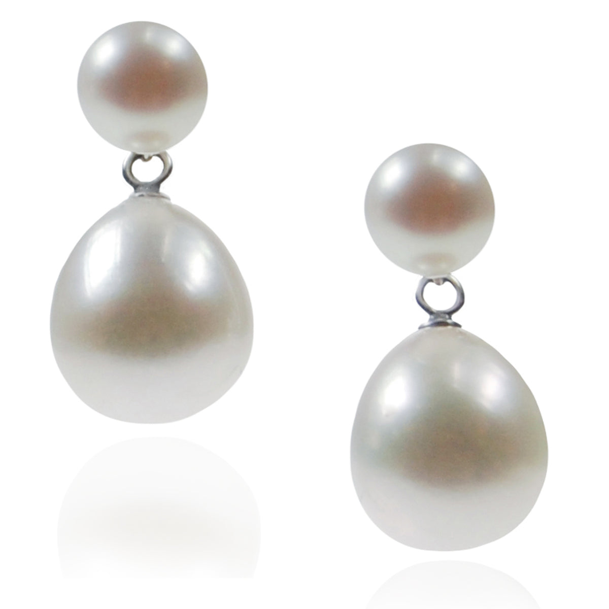 White Freshwater Pearl Large Drop Earrings