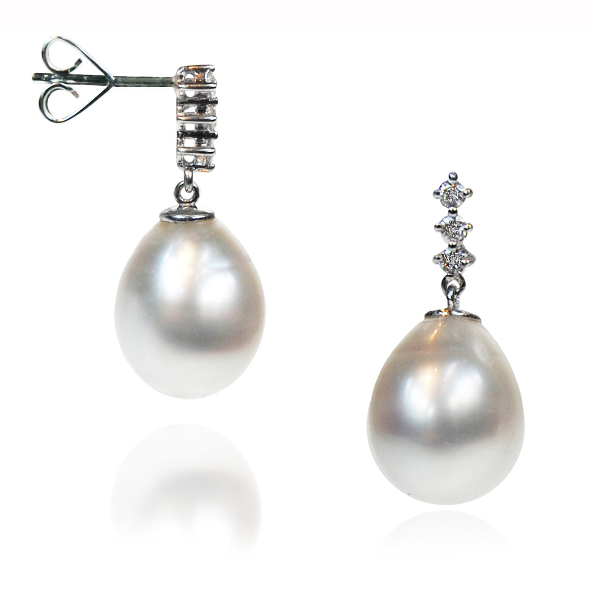 White South Sea Pearl &amp; Diamond &#39;Tsarina&#39; Drop Earrings