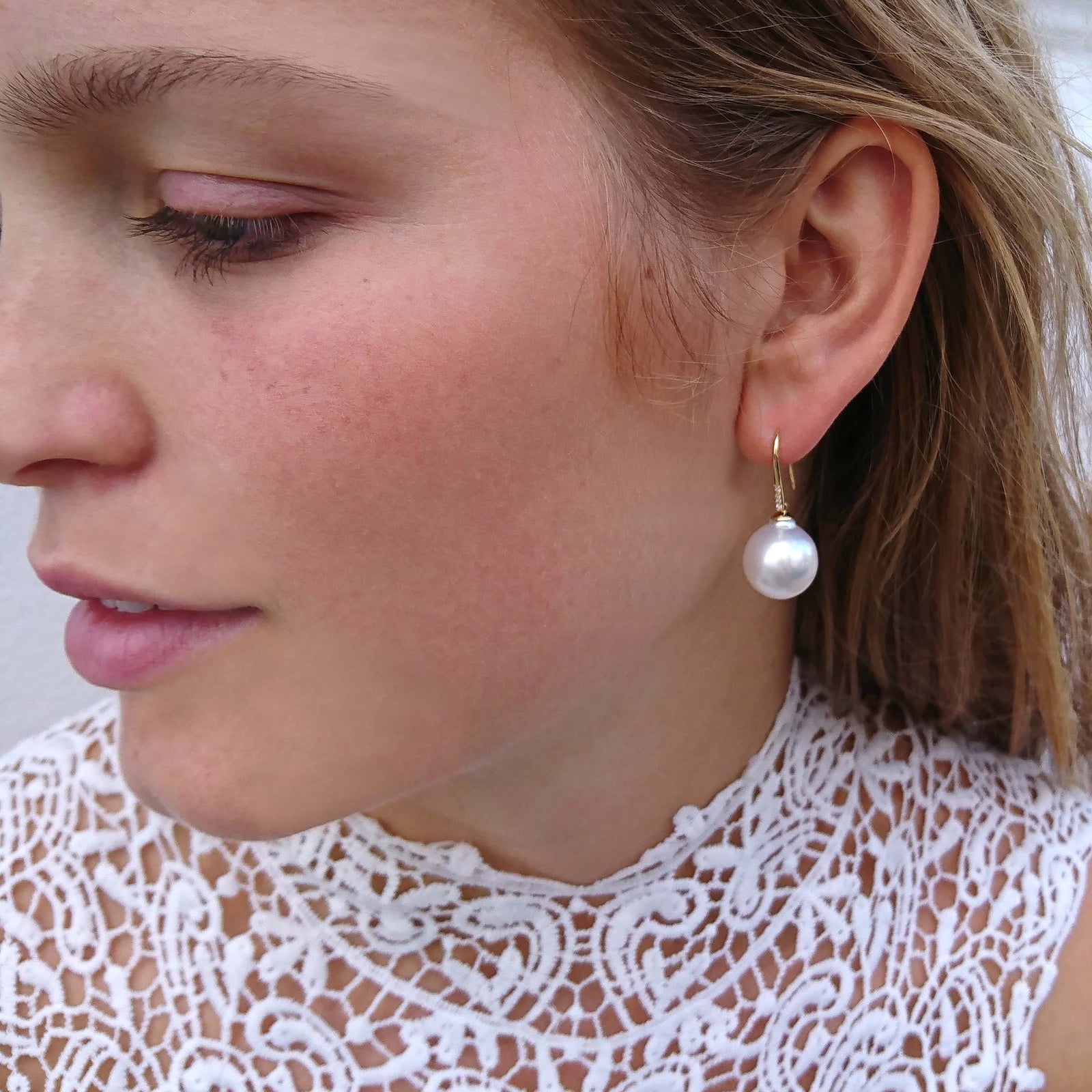 Joyfilled 3 Diamond Shepherd Crook with Large South Sea Drop