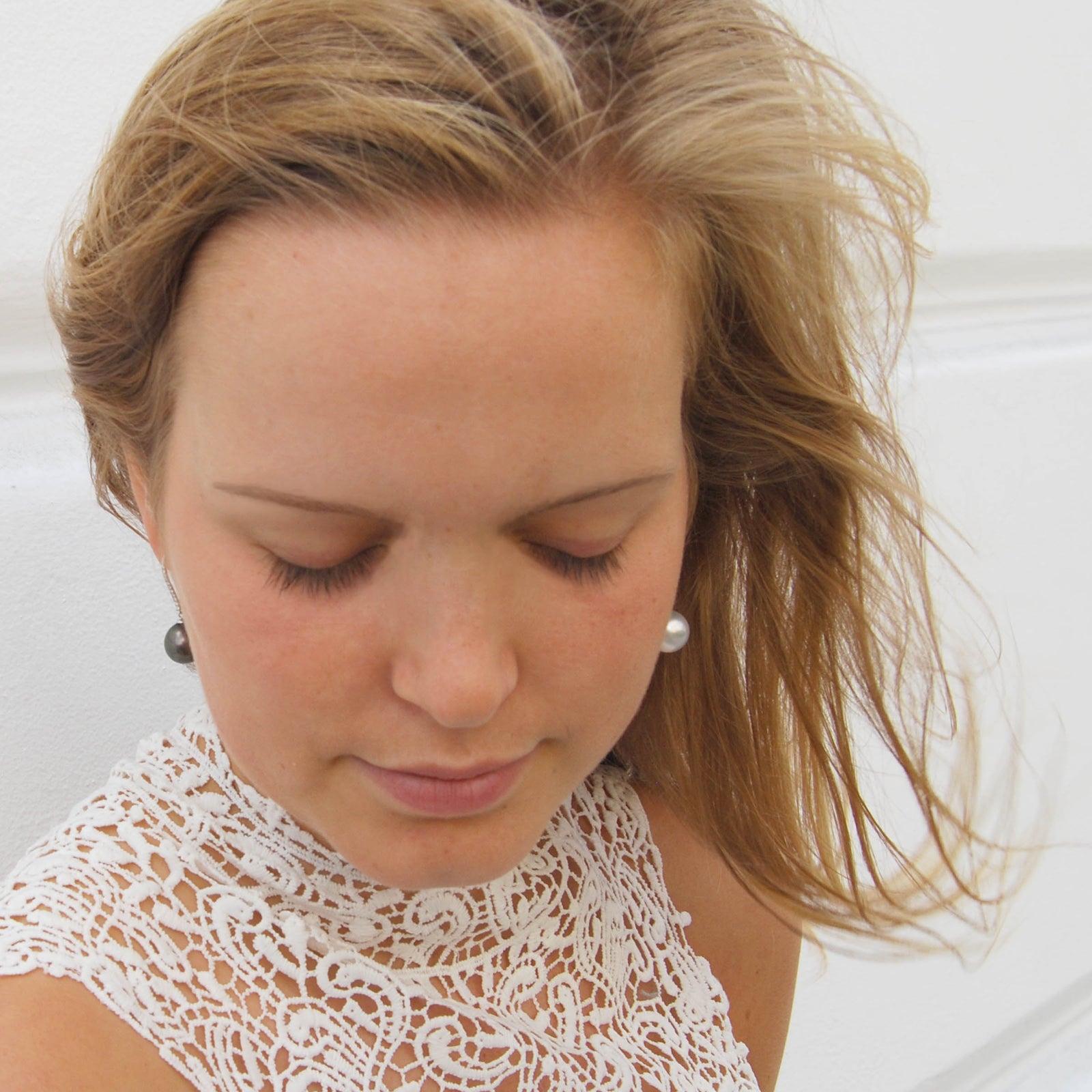 Joyfilled 12 Diamond French Fitting with Tahitian and South Sea Drop