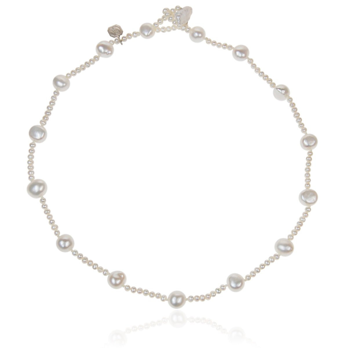 White Freshwater Pearl (Mixed-Size) Single Strand Necklace