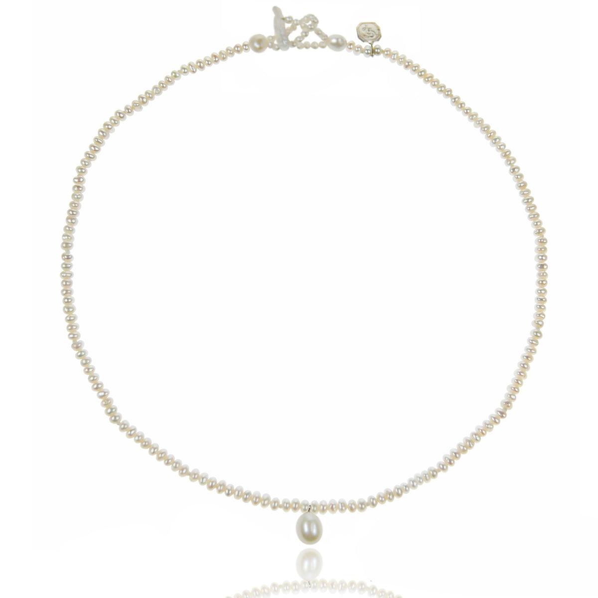 White Seed Pearl &#39;Drop&#39; Necklace