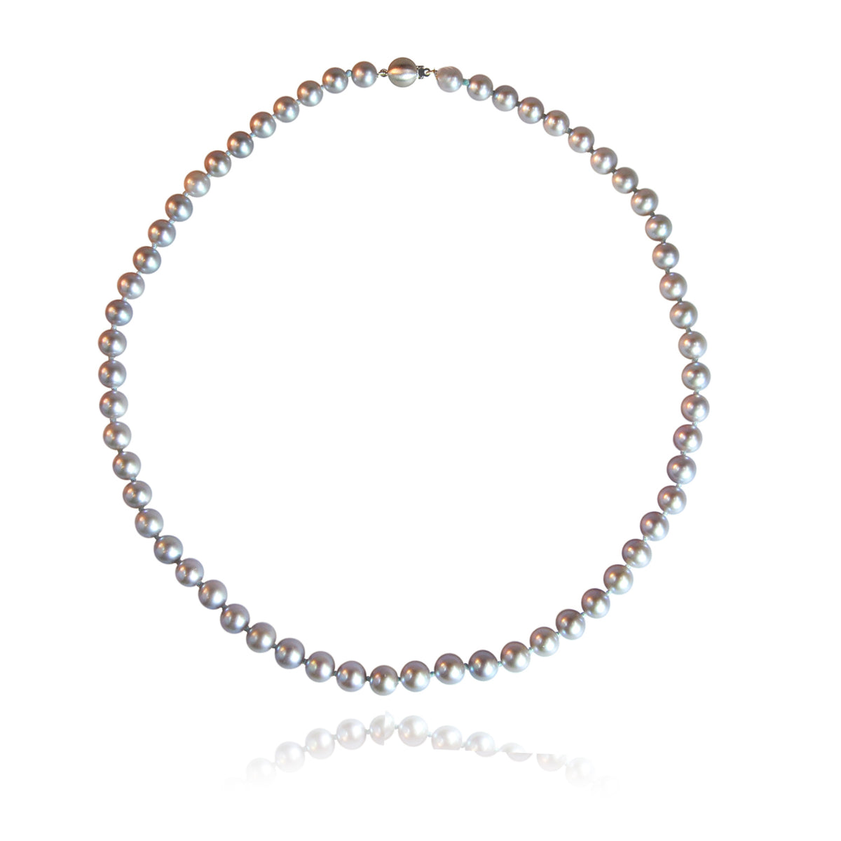 Grey Freshwater Pearl Large Single Strand Necklace