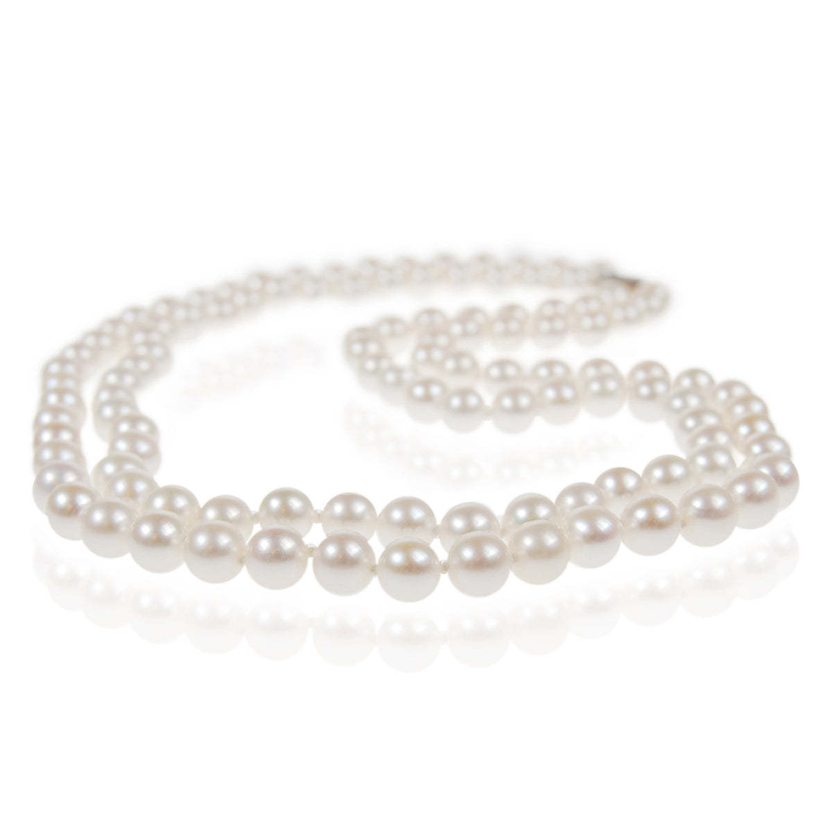 White Freshwater Pearl Double Strand &#39;Classic&#39; Pearl Necklace