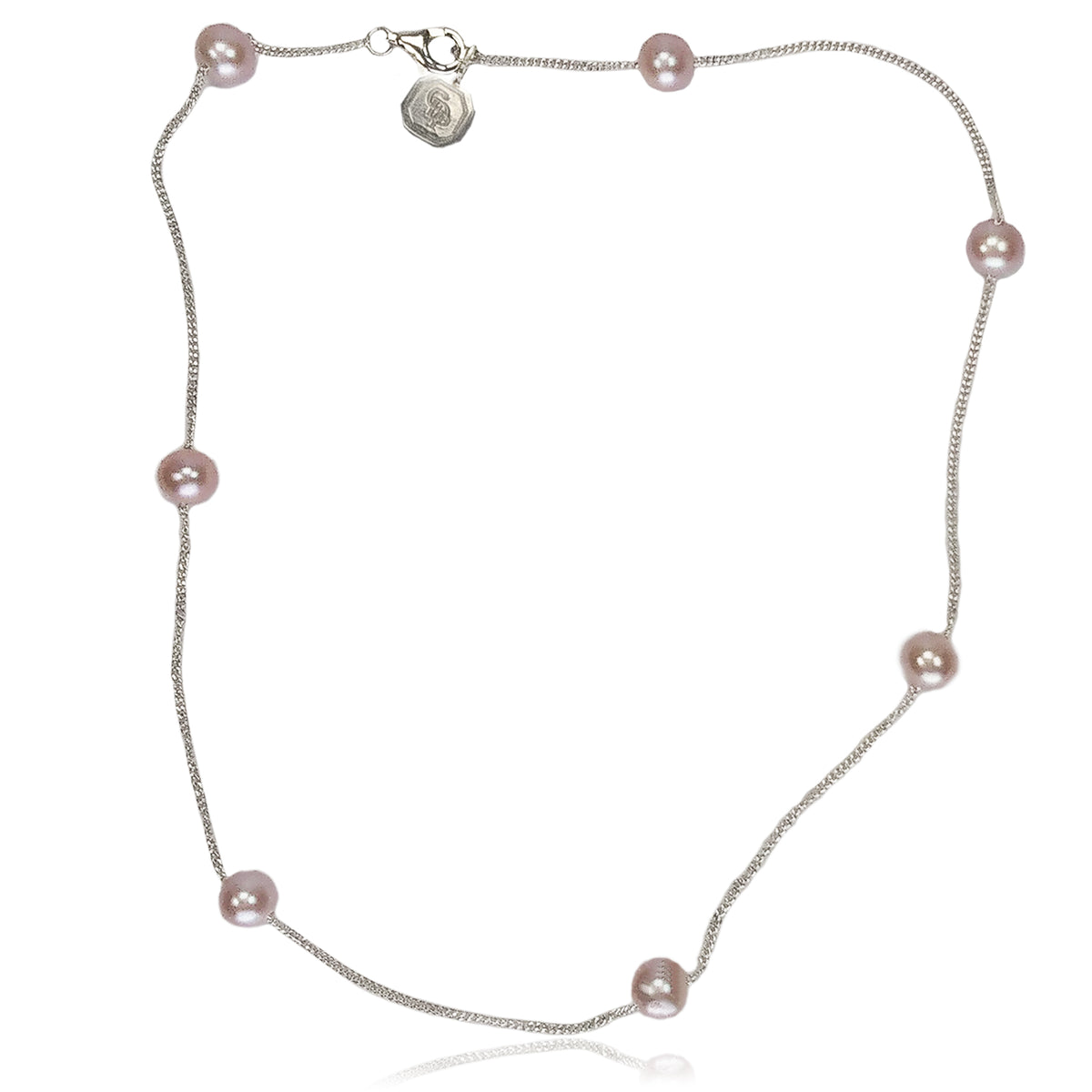 Pink Freshwater Pearl &amp; Silver Chain Necklace