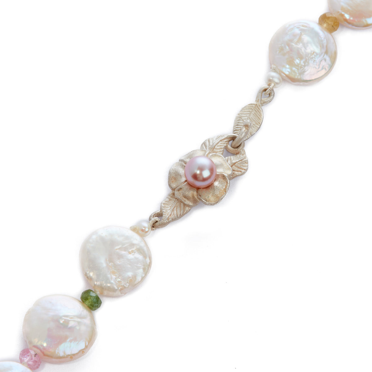 White M&amp;M Freshwater Pearl &amp; Tourmaline &#39;Happy&#39; Necklace