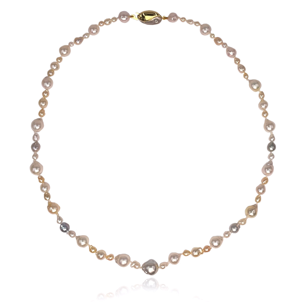 White, Gold &amp; Grey Seed Akoya  &#39;The Original&#39; Pearl Necklace
