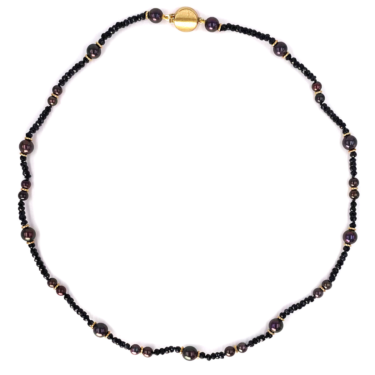 Black Akoya Pearl &amp; Spinel Necklace