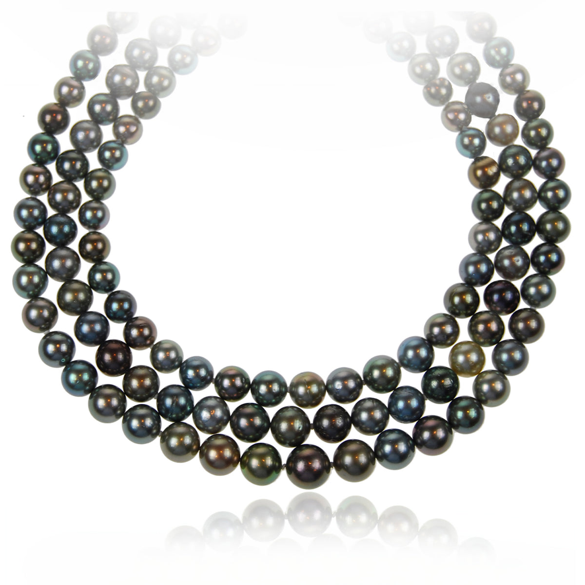 Silver-Black Tahitian Pearl Necklace