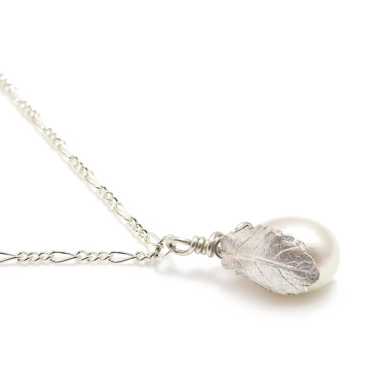 White Freshwater Pearl &#39;Back To Basics&#39; Simple Silver Pendant