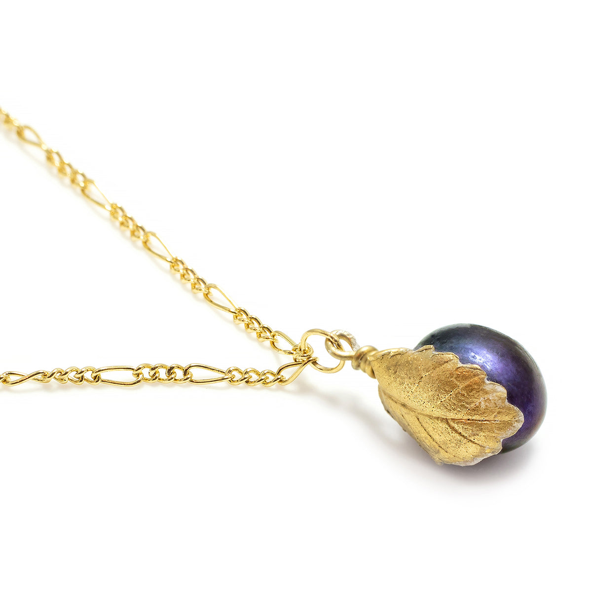 Black Freshwater Pearl &#39;Back To Basics&#39; Simple Gold Plated Pendant