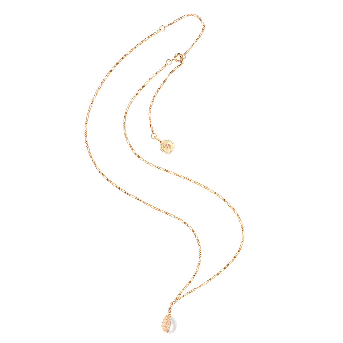 White Freshwater Pearl &#39;Back To Basics&#39; Simple Rose Gold Plated Pendant
