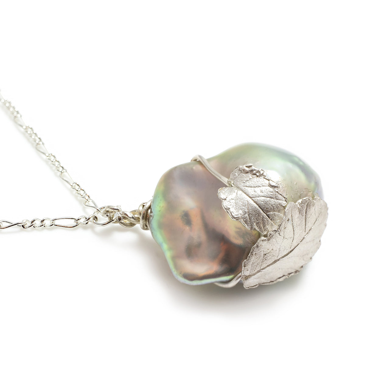 Grey Baroque Freshwater Pearl &#39;Back To Basics&#39; Silver Pendant