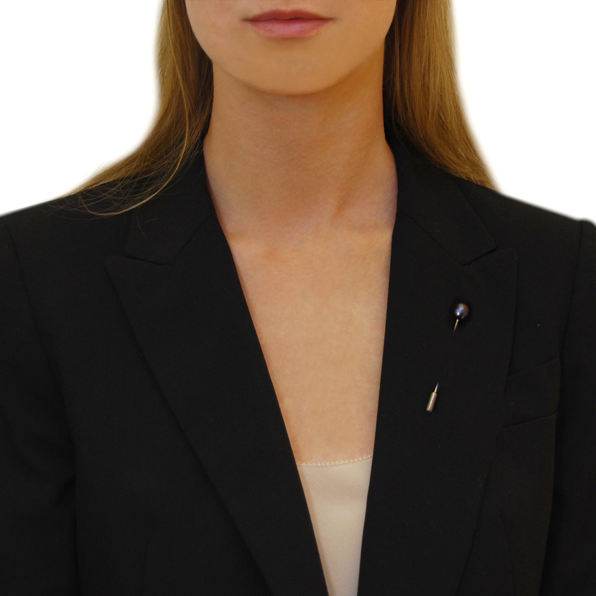Black Biwa Pearl Tie Pin