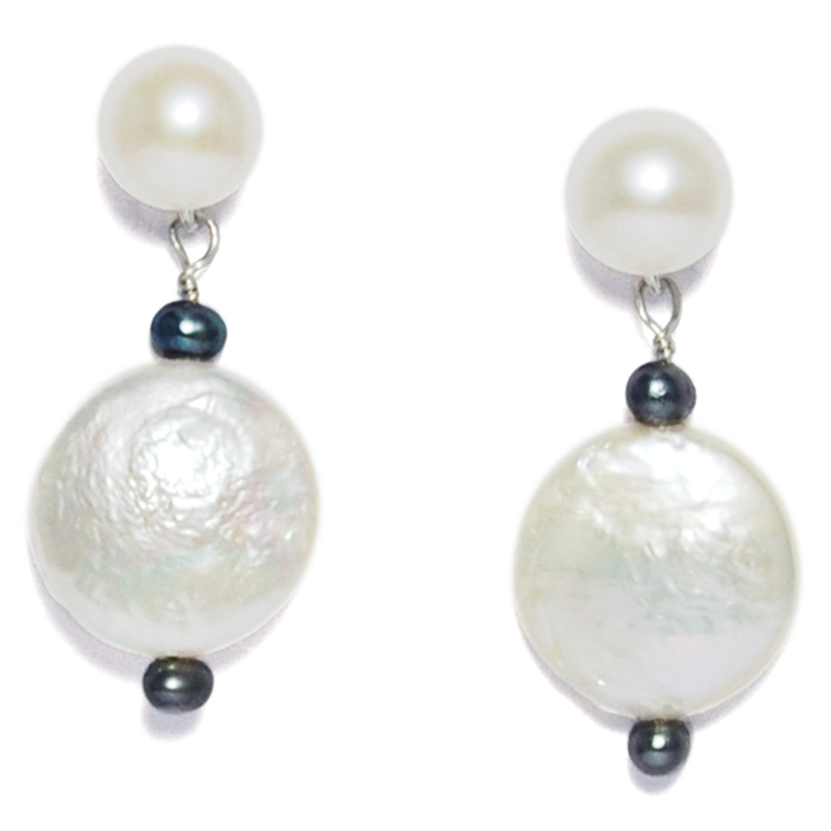 M&amp;M Pearl Drop Earrings in White
