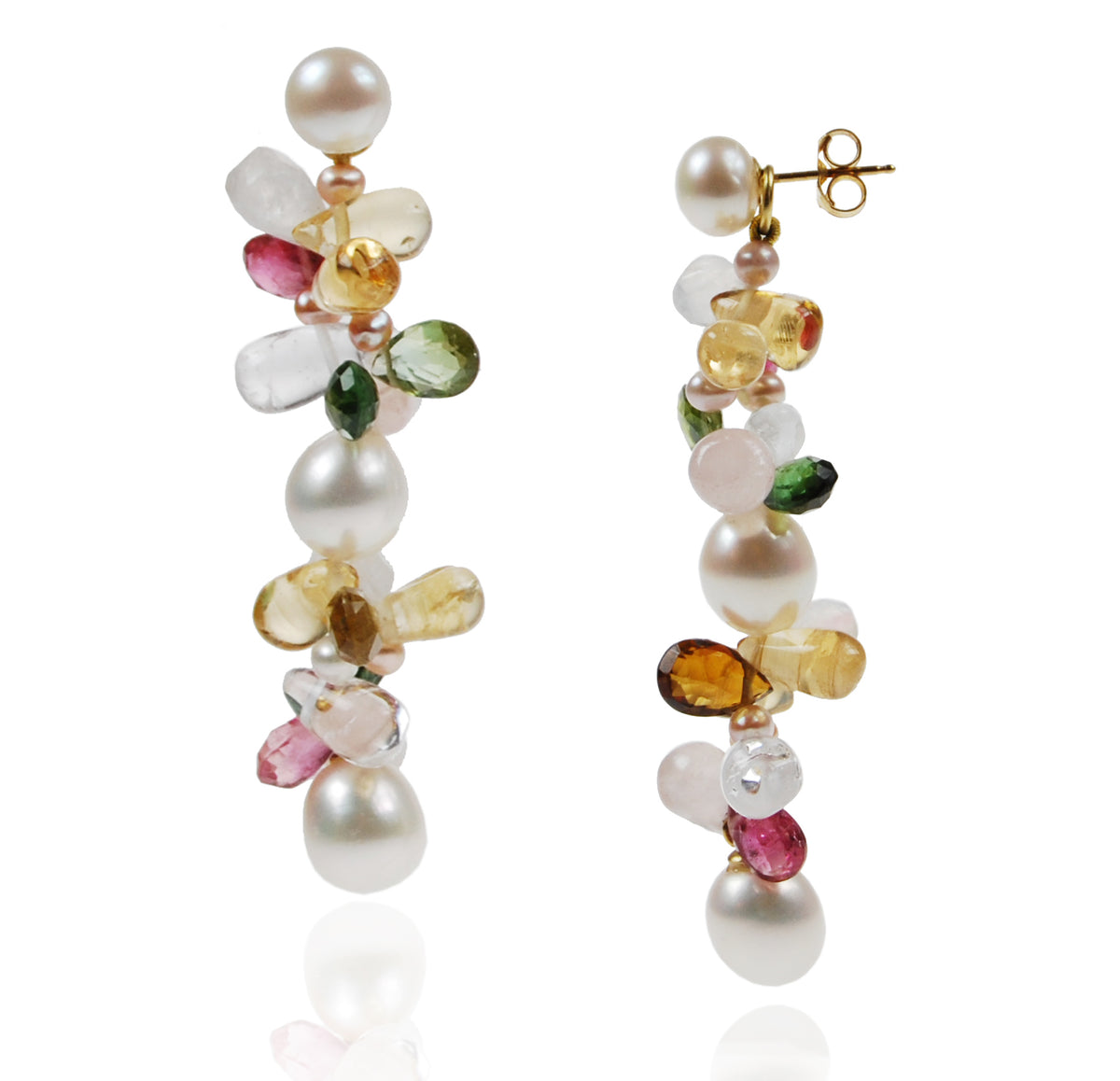 White Freshwater Pearl &#39;Tutti Frutti&#39; Earrings
