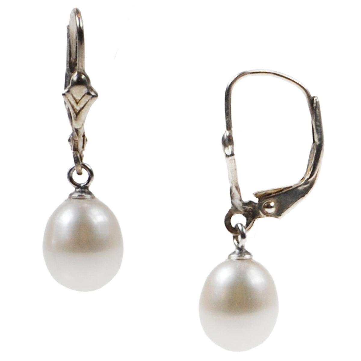 Pearl Drop Earrings on French Fittings