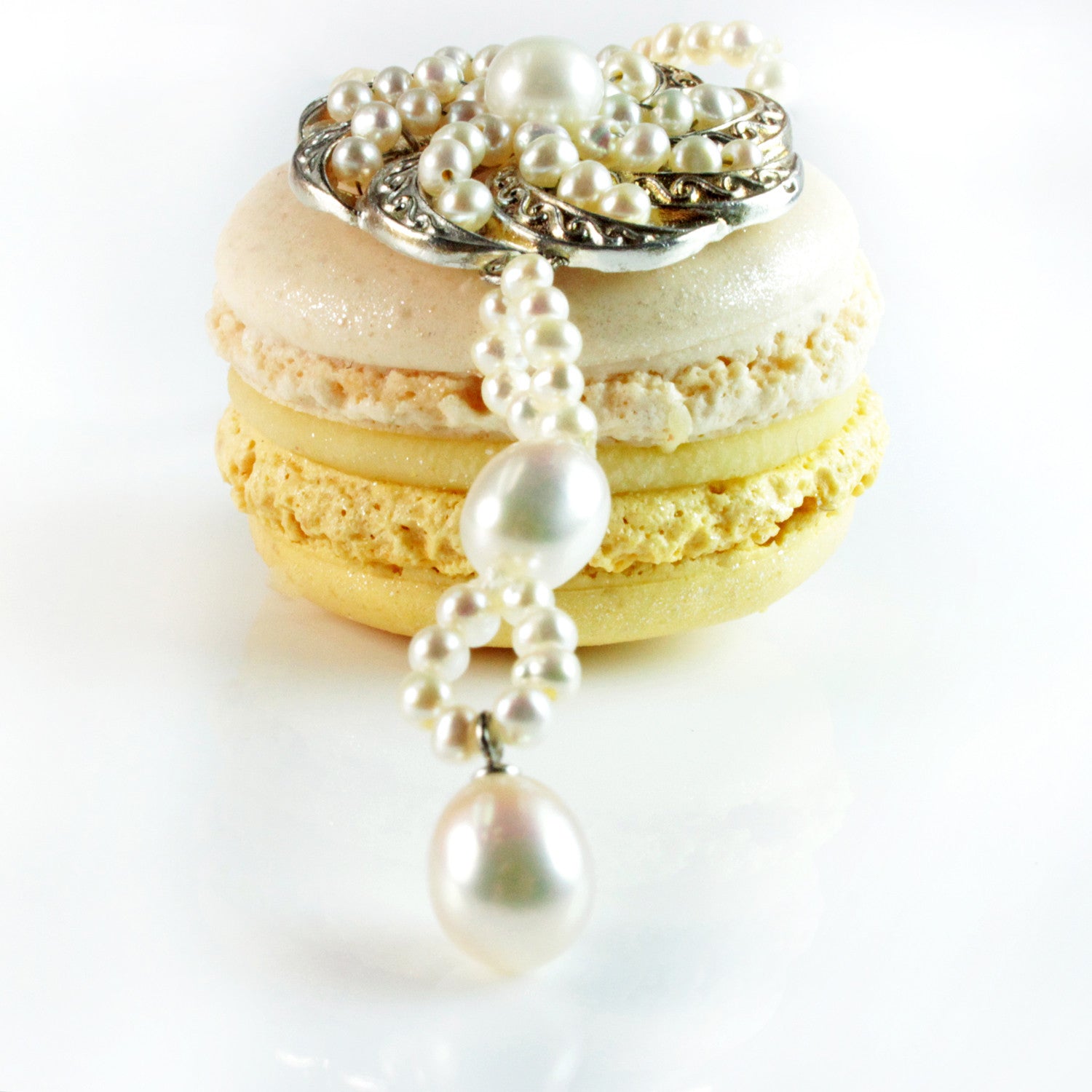 Necklace Pearl Swirl Gold main image 1