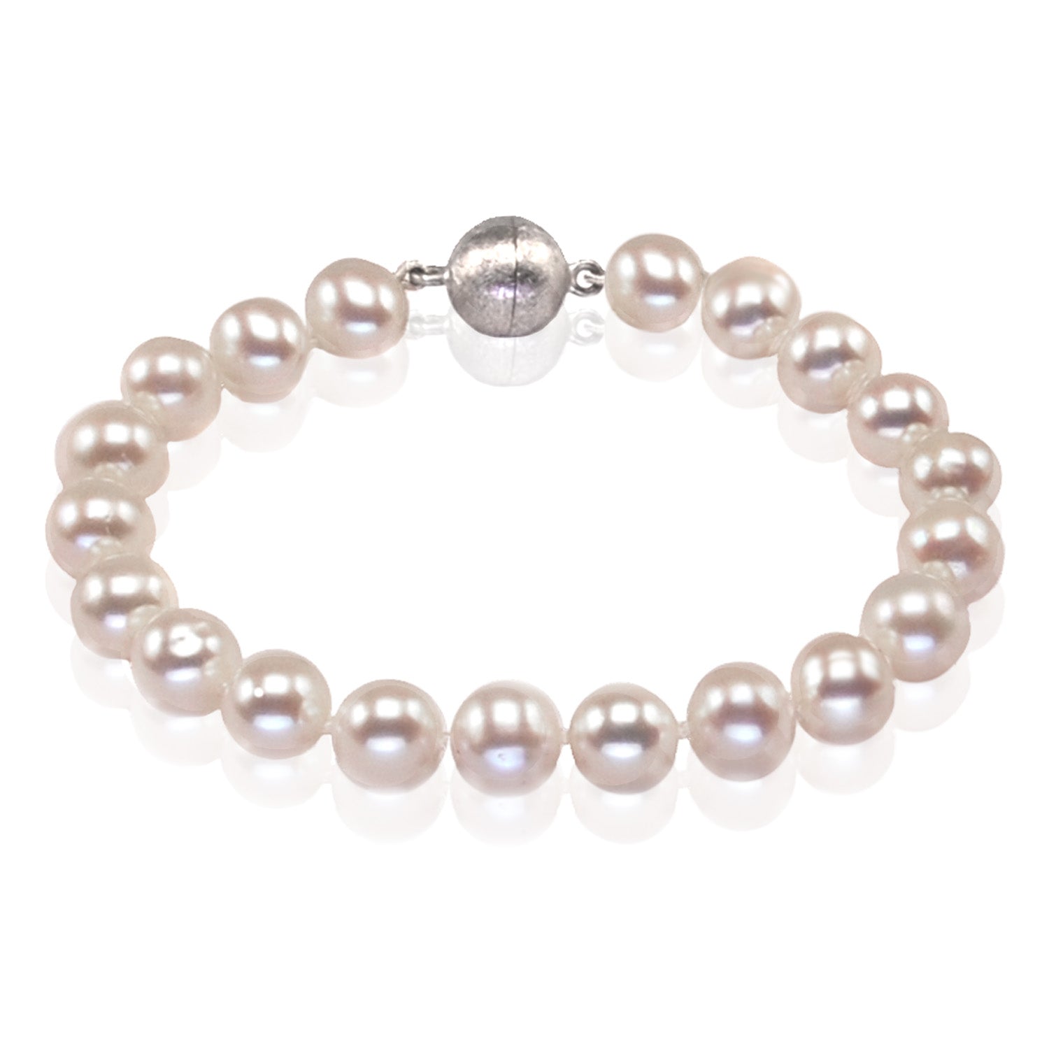 Large Freshwater Pearl Bracelet On Sterling Silver Magnetic Clasp
